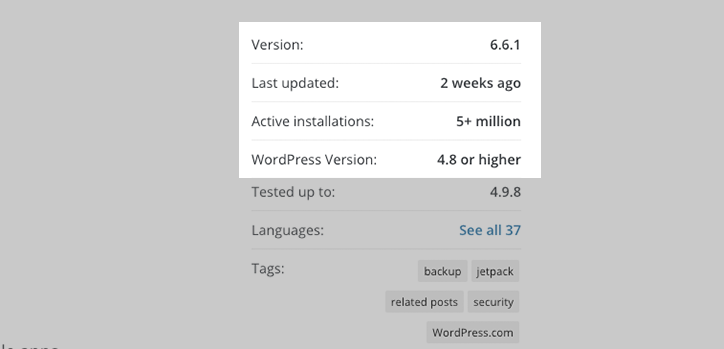 Check the version of the WordPress Plugin you're installing