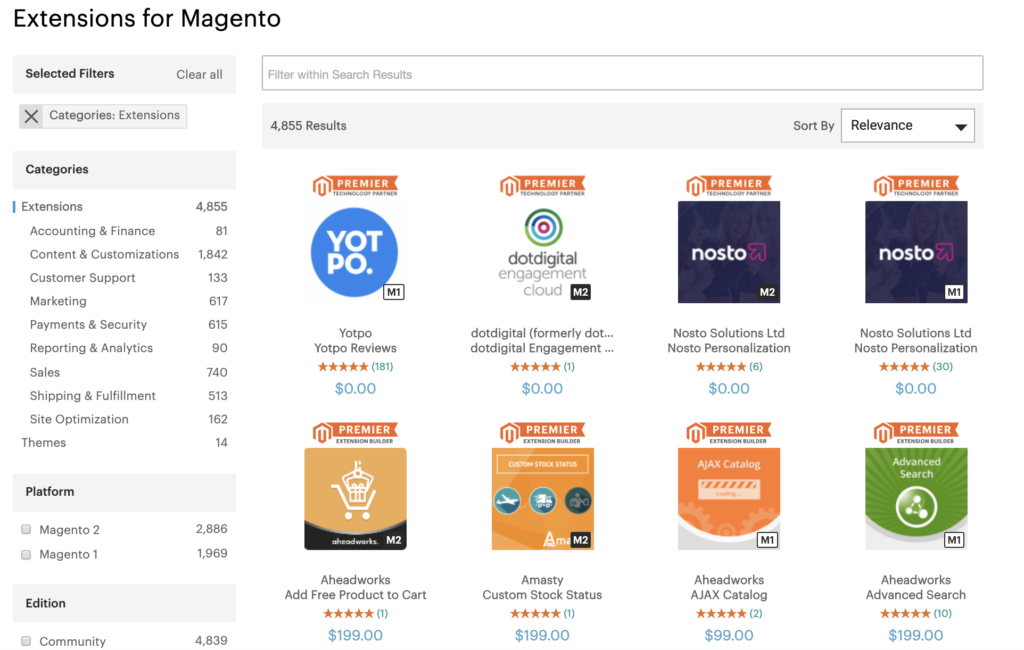 Magento offers a huge number of useful and powerful extensions