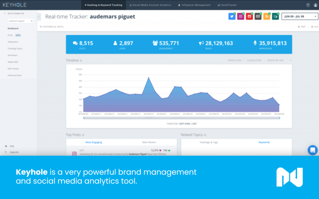 Keyhole is a very powerful brand management and social media analytics tool.