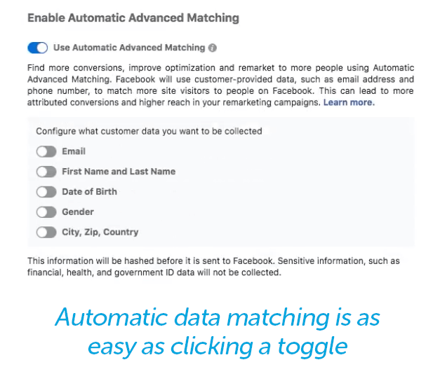 Auto data matching toggle
