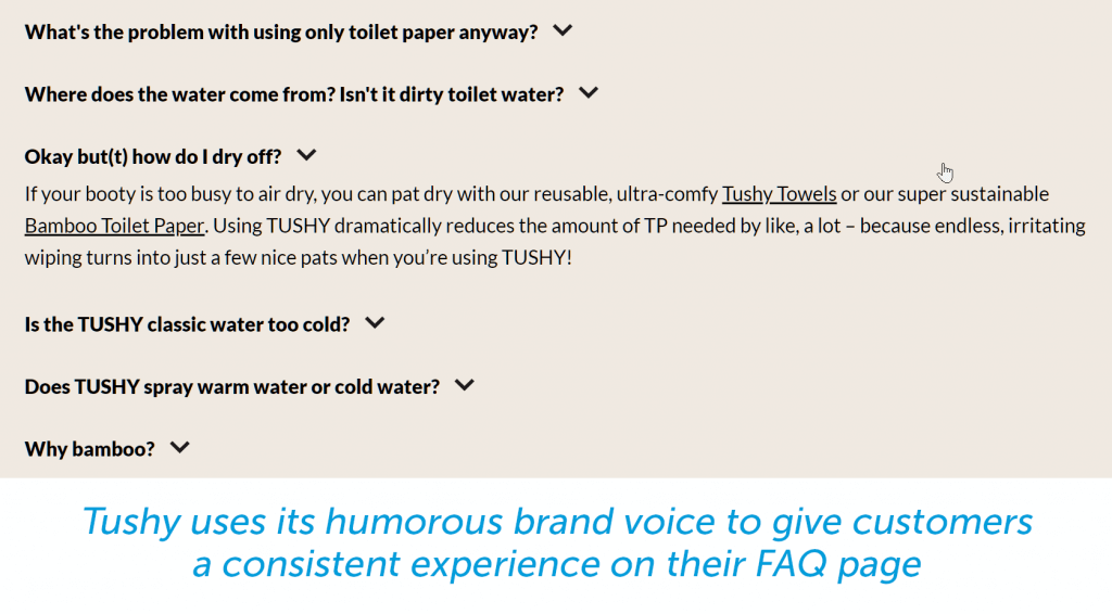 use your brand voice in your faq