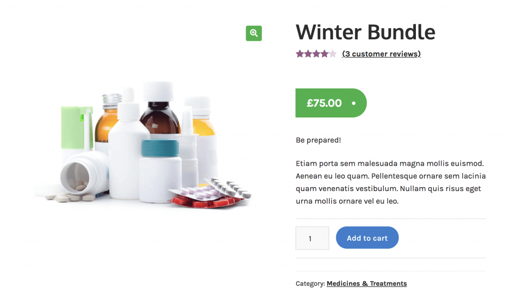 customize woocommerce product pages with the pharmacy child theme for Storefront