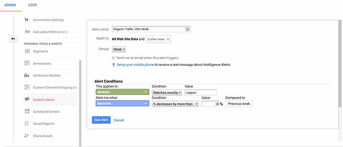 Google Organic with this custom alerts panel - technical seo